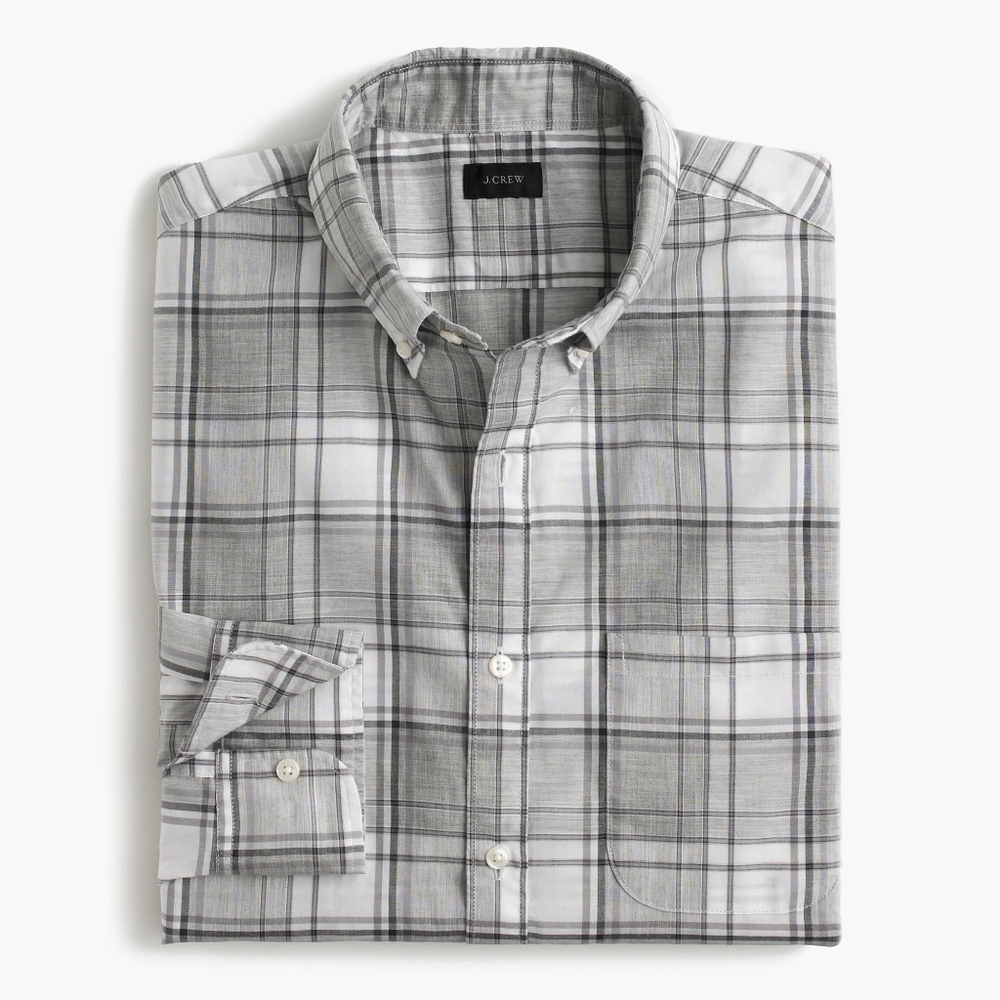 J. Crew NWT Button Down Shirt XL Heather Poplin